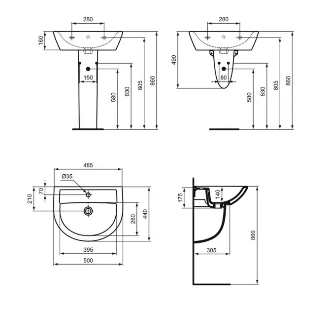 Ideal Standard - Eurovit - Mosdó - W332801 – 2. kép