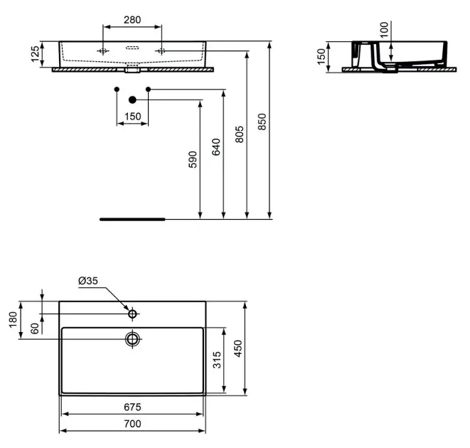 Ideal Standard - Extra - Mosdó - T372801 – 2. kép