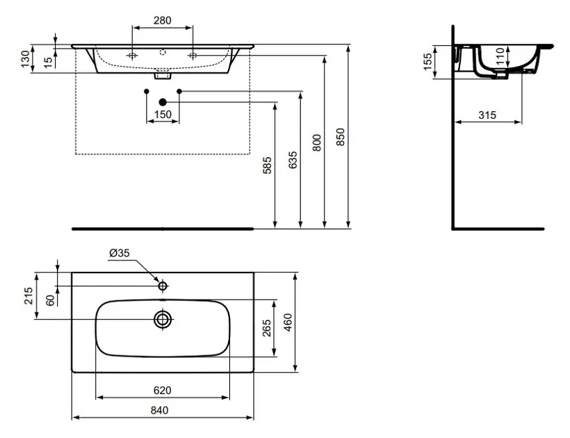 Ideal Standard - i.Life A - Mosdó - T462001 – 2. kép