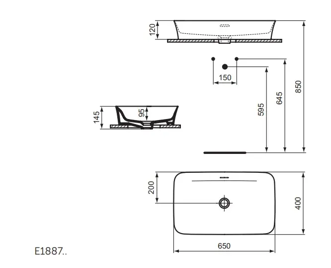 Ideal Standard - Ipalyss - Mosdó - E1887MA – 2. kép