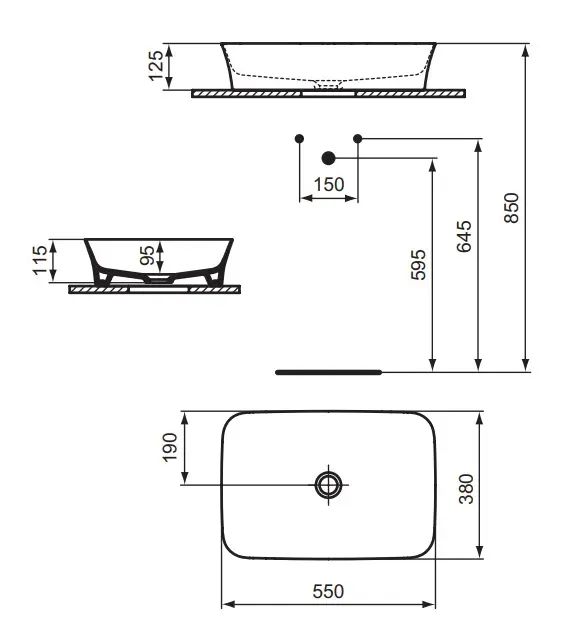 Ideal Standard - Ipalyss - Mosdó - E2076V1 – 2. kép