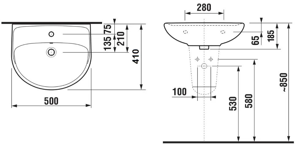 Jika - Lyra plus - Mosdó - H8143810001091 – 2. kép