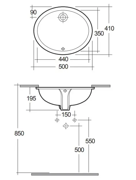 Kludi - Resa - Mosdó - 59W0243 – 2. kép