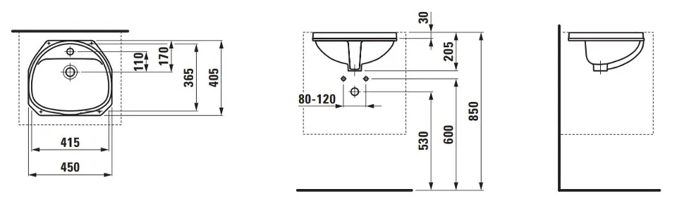 Laufen - Bijou - Mosdó - H8112200000001 – 2. kép