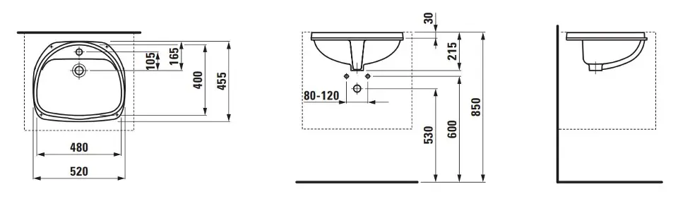 Laufen - Bijou - Mosdó - H8112300000001 – 2. kép