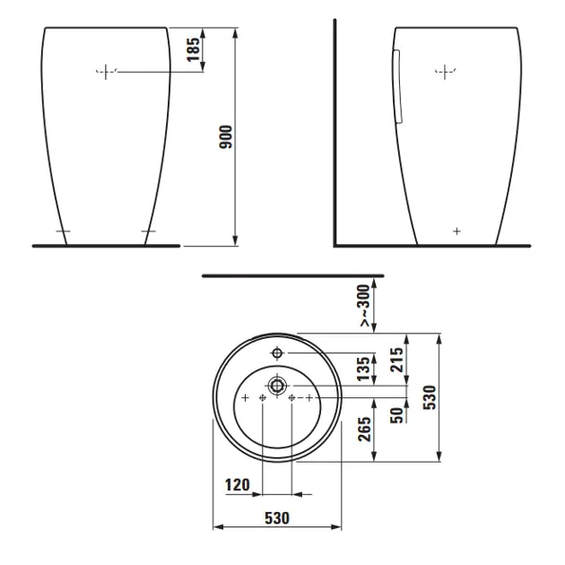 Laufen - Il Bagno Alessi - Mosdó - H8119724001041 – 2. kép