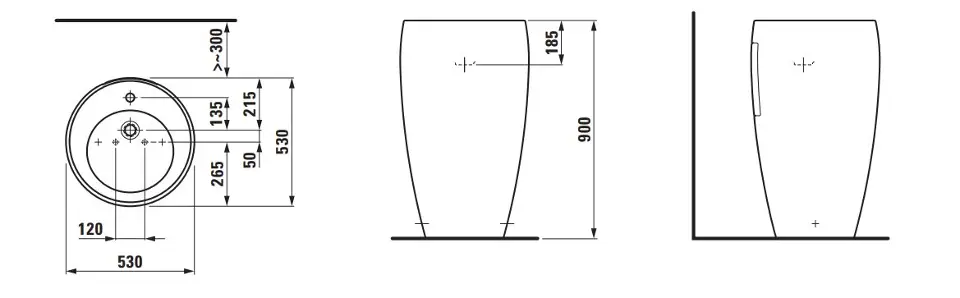 Laufen - Il Bagno Alessi - Mosdó - H8119727161041 – 2. kép