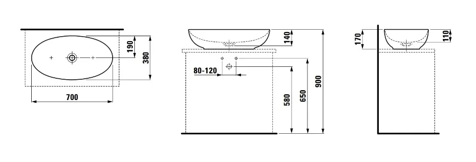 Laufen - Il Bagno Alessi - Mosdó - H8189777571121 – 2. kép