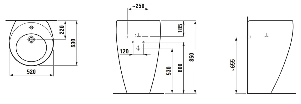 Laufen - Il Bagno Alessi One - Mosdó - H8119714001091 – 2. kép