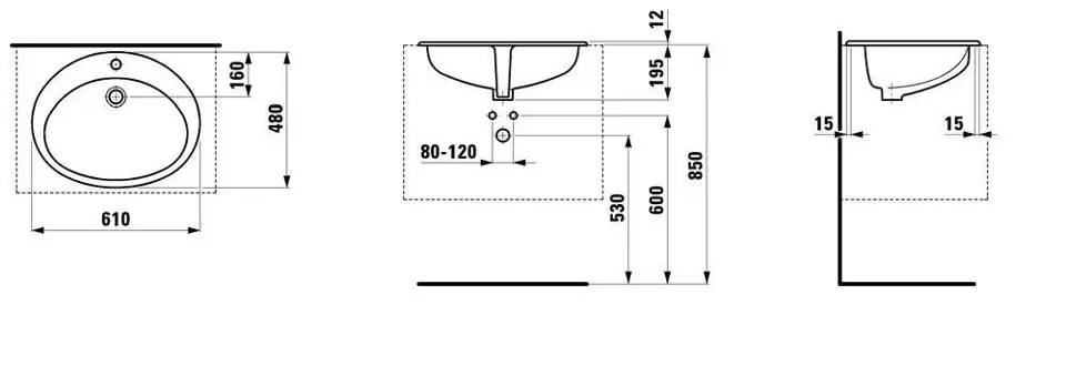 Laufen - Indova - Mosdó - H8113920000001 – 2. kép