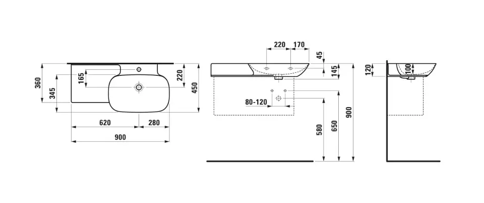 Laufen - Ino - Mosdó - H8133010001041 – 2. kép