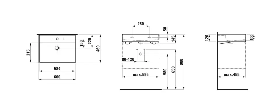 Laufen - Kartell - Mosdó - H810333A001091 – 2. kép