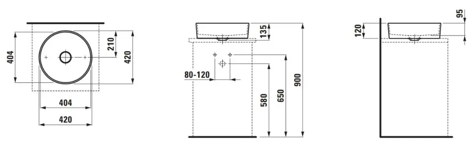 Laufen - Kartell - Mosdó - H8123310001121 – 2. kép