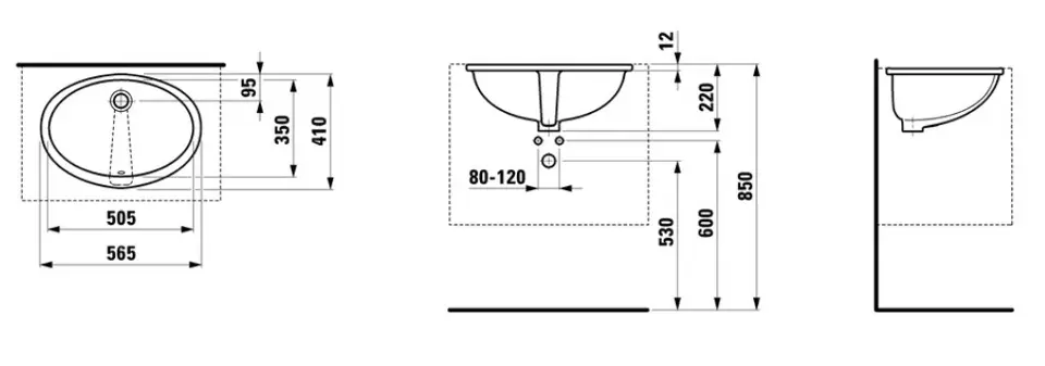 Laufen - Lipsy - Mosdó - H8112910000001 – 2. kép