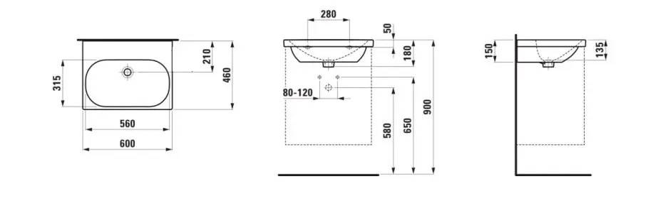 Laufen - Lua - Mosdó - H8100834001421 – 2. kép