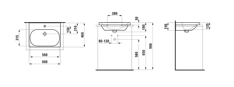 Laufen - Lua - Mosdó - H8160834001561 – 2. kép
