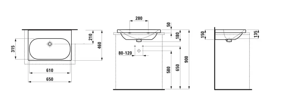 Laufen - Lua - Mosdó - H8160840001091 – 2. kép