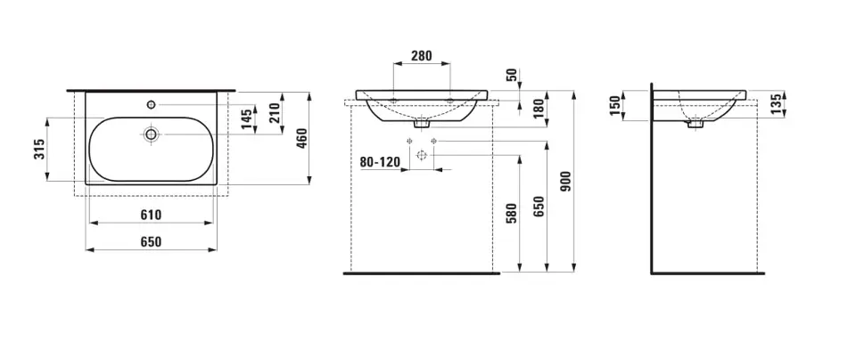 Laufen - Lua - Mosdó - H8160840001561 – 2. kép