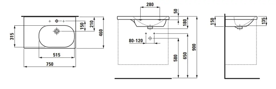 Laufen - Lua - Mosdó - H8170854001041 – 2. kép