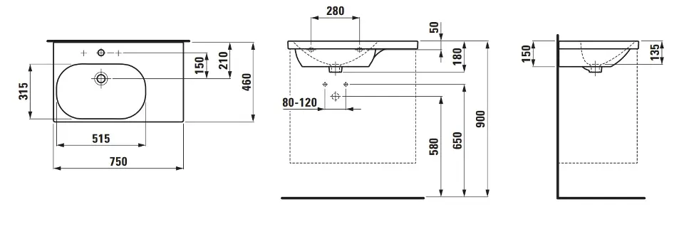 Laufen - Lua - Mosdó - H8170864001041 – 2. kép