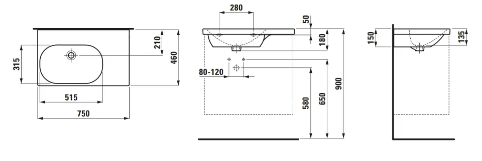 Laufen - Lua - Mosdó - H8170864001091 – 2. kép