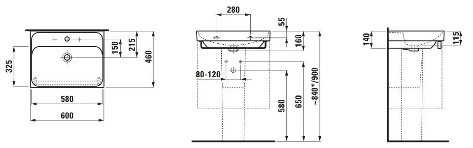 Laufen - Meda - Mosdó - H8101137161041 – 2. kép