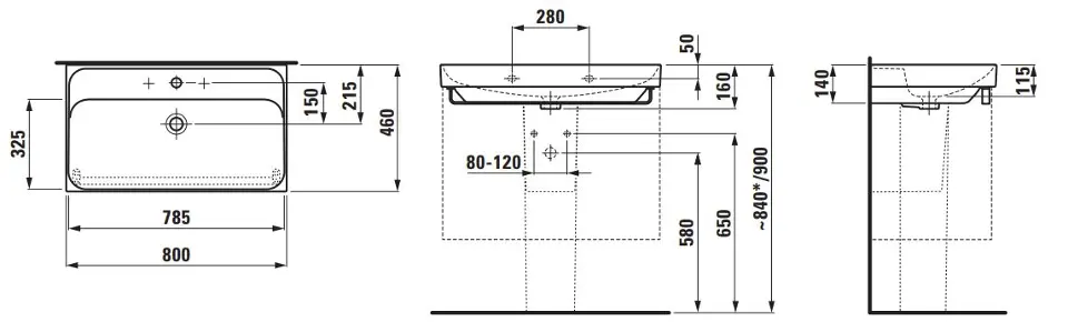 Laufen - Meda - Mosdó - H8101177161041 – 2. kép