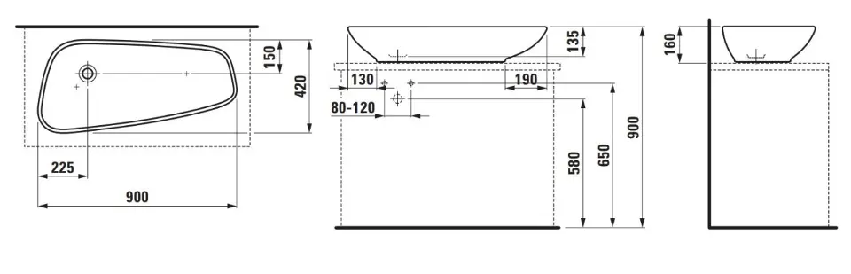 Laufen - Palomba Collection - Mosdó - H8168010001121 – 2. kép