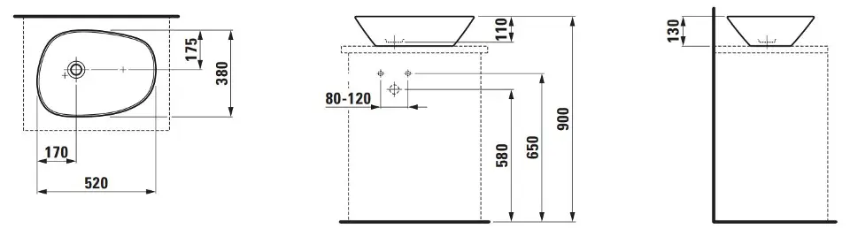 Laufen - Palomba Collection - Mosdó - H8168020001121 – 2. kép