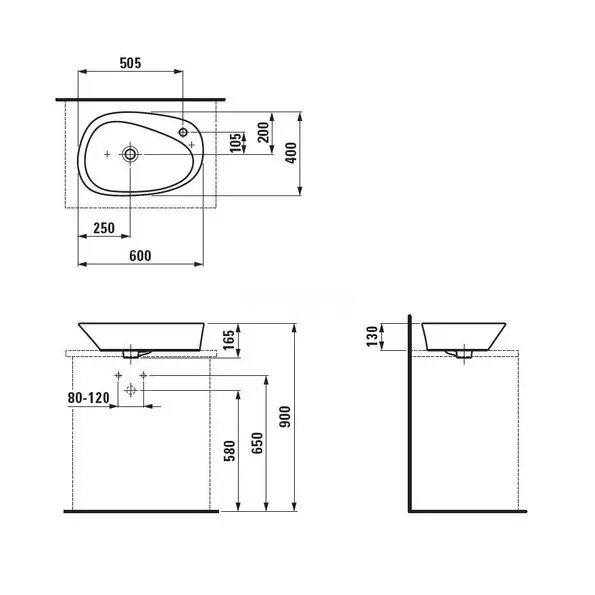 Laufen - Palomba Collection - Mosdó - H8168034001111 – 2. kép