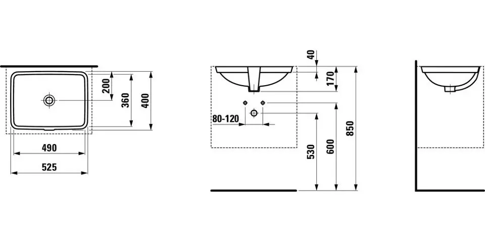 Laufen - Pro A - Mosdó - H8119600001091 – 2. kép