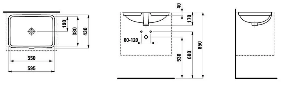 Laufen - Pro A - Mosdó - H8119630001091 – 2. kép