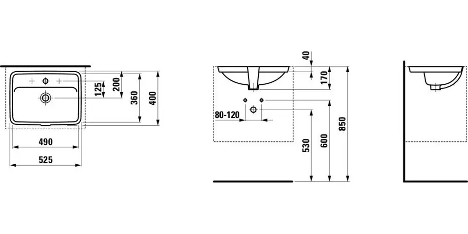 Laufen - Pro A - Mosdó - H8119660001041 – 2. kép