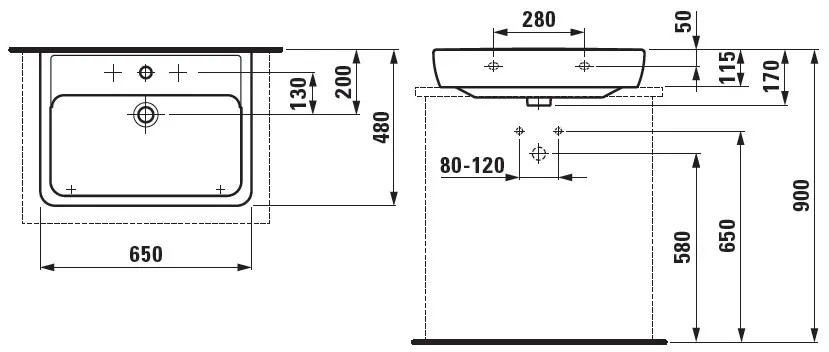 Laufen - Pro A - Mosdó - H8179530001041 – 2. kép