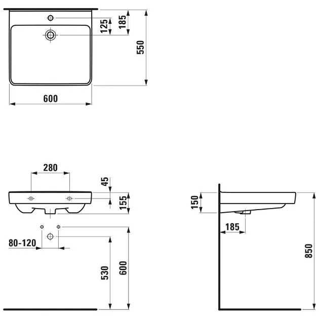 Laufen - Pro Liberty - Mosdó - H8119500001041 – 2. kép