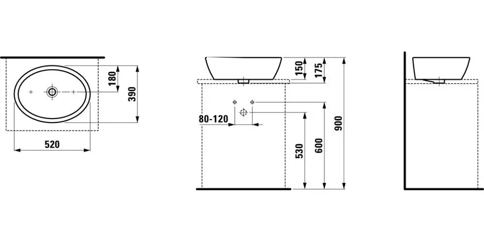 Laufen - Pro - Mosdó - H8129640001091 – 2. kép