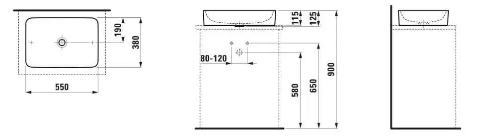 Laufen - Pro - Mosdó - H8129654001121 – 2. kép
