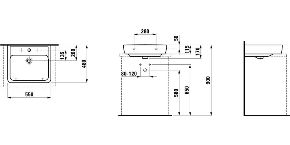 Laufen - Pro - Mosdó - H8179510001041 – 2. kép