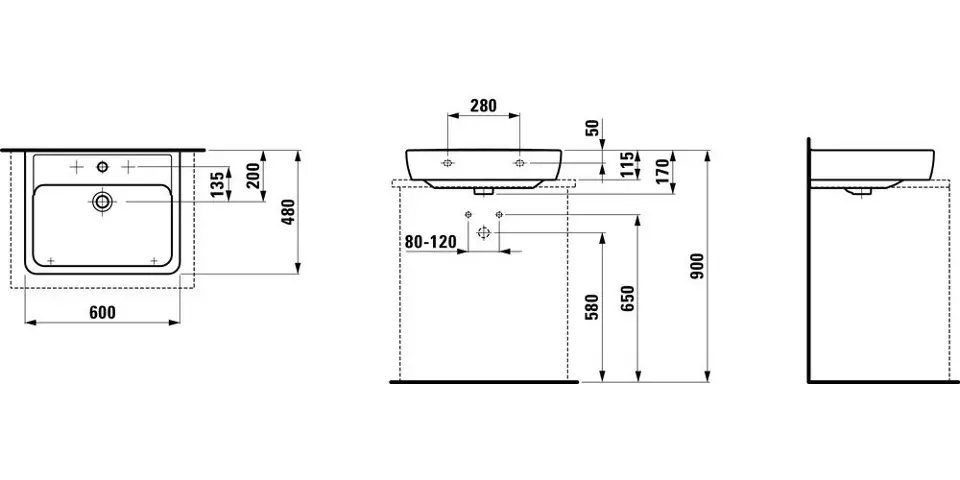Laufen - Pro - Mosdó - H8179520001041 – 2. kép