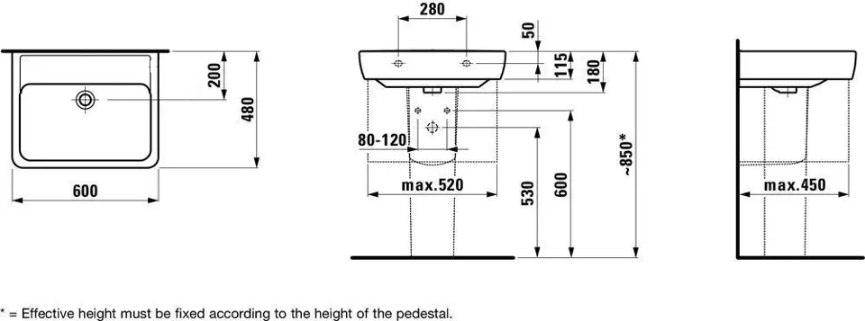 Laufen - Pro - Mosdó - H8189520001091 – 2. kép