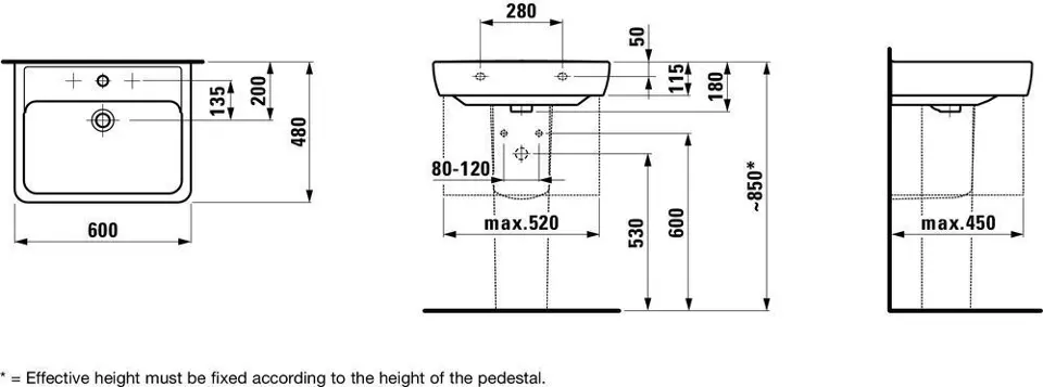 Laufen - Pro - Mosdó - H8189524001041 – 2. kép