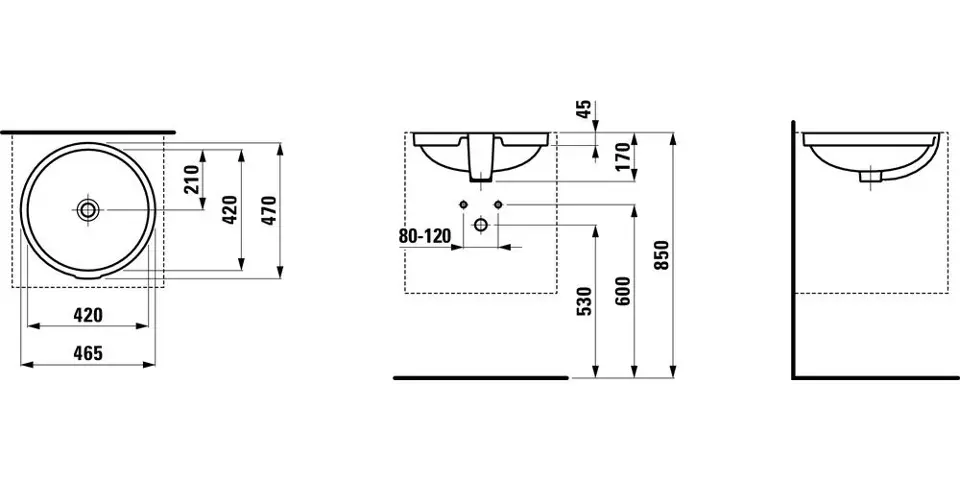 Laufen - Pro - Mosdó - H8189620001091 – 2. kép
