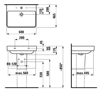Laufen - Pro S - Mosdó - H8109634001081 – 2. kép