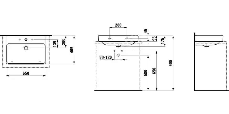 Laufen - Pro S - Mosdó - H8109644001081 – 2. kép