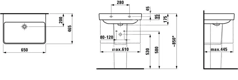 Laufen - Pro S - Mosdó - H8109644001421 – 2. kép