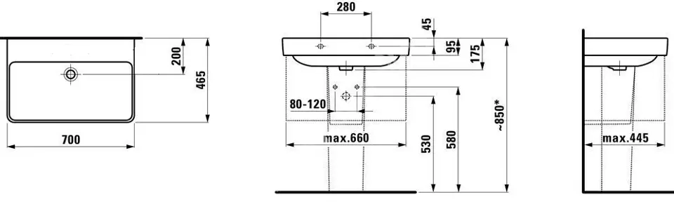 Laufen - Pro S - Mosdó - H8109670001421 – 2. kép