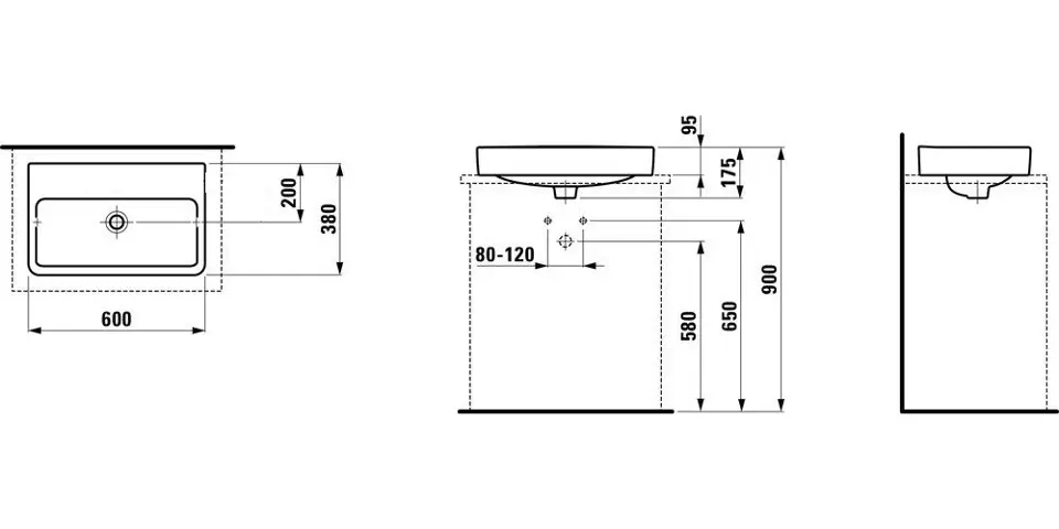 Laufen - Pro S - Mosdó - H8129530001421 – 2. kép
