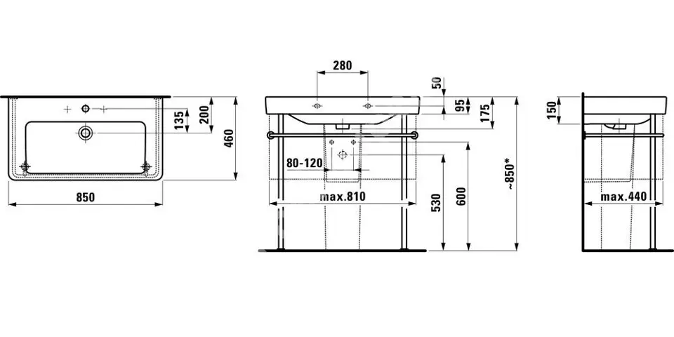 Laufen - Pro S - Mosdó - H8139650001081 – 2. kép