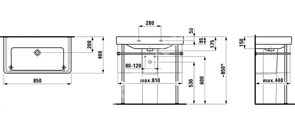 Laufen - Pro S - Mosdó - H8139654001091 – 2. kép