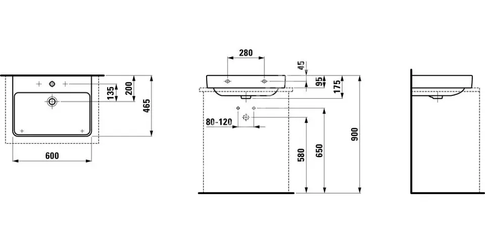 Laufen - Pro S - Mosdó - H8169634001041 – 2. kép